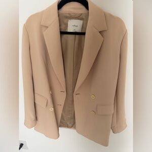 Wilfred Taupe Double-Breasted Blazer Jacket